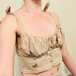 Floral Beige Women's Top